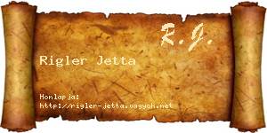 Rigler Jetta névjegykártya